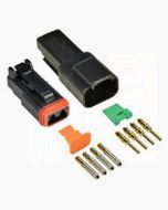 Deutsch DT4-4-CAT 4 Way CAT Spec Connector Kit with Gold Contacts