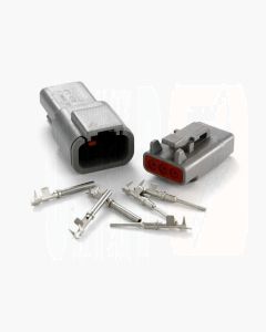 Deutsch DTM Series 3 Way Connector Kit with F Crimp Contacts