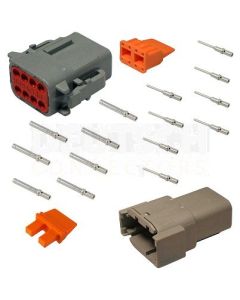 Deutsch DTM8-2 8 Way DTM Series Connector Kit with Purple Band Terminals